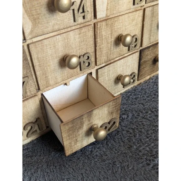 Magnolia Wood House Advent Calendar Drawer Farmhouse Joanna Gaines Fixer Upper - Picture 3 of 6